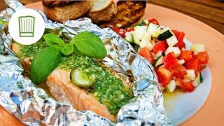 Lachs vom Grill mit Ratatouille  Chefkochde [upl. by Tarrant]