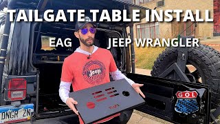 Tailgate Table Install Jeep Wrangler JK or JL by EAG [upl. by Juley]