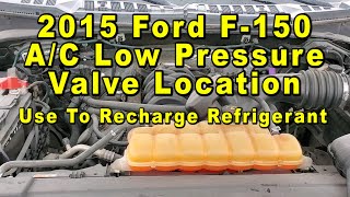 2015 Ford F150 AC Low Pressure Valve Port Location  Use To Recharge HVAC Refrigerant Freon [upl. by Anitselec]