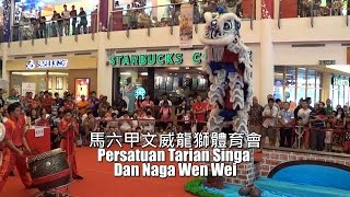 2015 4th Malaysia National Traditional Lion Dance Championship  馬六甲文威龍獅體育會 [upl. by Cirda73]