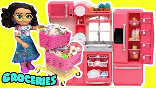 Disney Encanto Mirabel Doll Grocery Shopping  Breakfast Routine [upl. by Malinin]