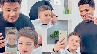 Niño se pone feliz por su look😱  transformación ✅ hairstyle cortedepelo niños [upl. by Mcgean]