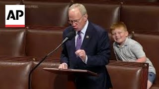 WATCH Congressmans son steals show on House floor [upl. by Orfinger]