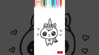 Easy Unicorn 🦄 Drawings for Kids  Cute baby Unicorn Easy Drawing Pencil or Marker DIY Art [upl. by Gina]