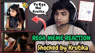 Rega Shocked By Krutika s Meme🤣  Rega Meme Reaction 🤣 regaltos funny rega [upl. by Landbert781]