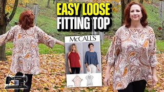 Sewing McCalls 7750  Easy loose fitting top [upl. by Ecnerat]