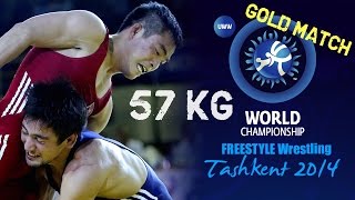 Gold Match  Freestyle Wrestling 57 kg  KYANG PRK vs VKINCHEGASHVILI GEO  Tashkent 2014 [upl. by Scharaga]