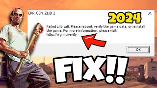 How To Fix GTA 5 Error ERRGENZLIB2 in 2024  GTA V ERRGENZLIB2 Fix [upl. by Enneibaf]