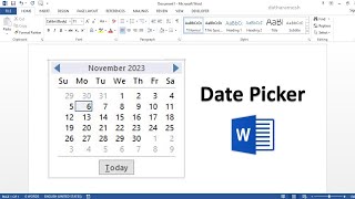 How to Insert Date Picker In MS Word  Date Calendar In MS Word [upl. by Briano533]