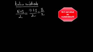 Calcul de la médiane avec un effectif total impair [upl. by Oiratnom]