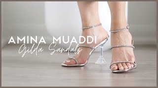 AMINA MUADDI GILDA SANDALS  SIZING amp TRYON [upl. by Romain]