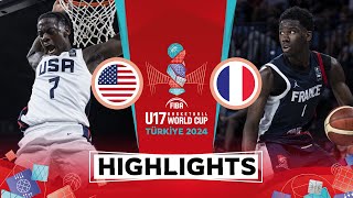 USA 🇺🇸 vs France 🇫🇷  Highlights  FIBA U17 Basketball World Cup 2024 [upl. by Gilliette18]