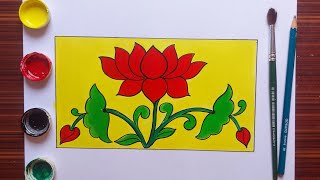 kamal ka phool kaise paint karen how to draw amp pent lotus flower step by step lotus [upl. by Enovahs27]