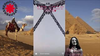 Red Hot Chili Peppers honors Frusciante in Egypt and his song Murderers is played before the Show [upl. by Loy]