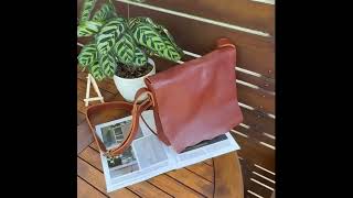 Vintage Leather Crossbody Messenger Bag  Unisex High Quality [upl. by Niamreg]