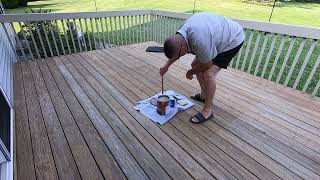 DEMO HOW TO SUPERDECK Sherwin WIlliams Exterior Waterborne Deck Stain Semi Transparent diy howto [upl. by Munshi]