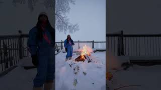 First Winter Bonfire 2024 live Frozen lake in background [upl. by Emmeram]