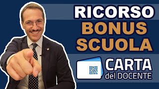 👩‍🏫 Carta del docente RICORSO  Come ottenere il BONUS SCUOLA di 500 euro [upl. by Nnairrek]