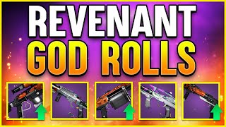 NEW META The MUST HAVE Revenant God Roll Weapons Destiny 2 [upl. by Redlac]