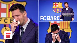 ROMPIÓ EN LLANTO Lionel Messi se despidió del FC Barcelona con ganas de regresar  La Liga [upl. by Limhaj]