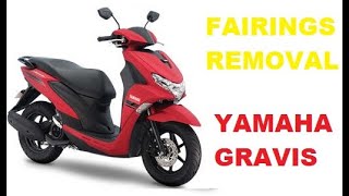 FAIRINGS REMOVAL FOR YAMAHA GRAVIS FULL STEP BY STEP TUTORIAL [upl. by Dodwell]