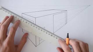 TUTORIAL  HOW TO DRAW A BASIC HOUSE 2POINT PERSPECTIVE [upl. by Christine]