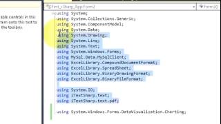 C Tutorial 47 iTextSharp Microsoft Chart Controls to PDF with iTextSharp [upl. by Mimajneb921]