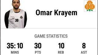 Omar “Da Wizard” Krayem 30 pts 10 Reb 8 Ass 4 Stl Umea vs Koping Oct272024 [upl. by Aratehs]