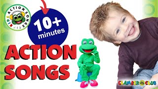 Kids ACTION SONGS Medley of 10 minutes  Clamber Club music active play lots to learn and FUN [upl. by Iharas]