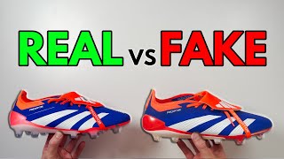 REAL VS FAKE ADIDAS PREDATOR ELITE FT BLUE FOOTBALL BOOT COMPARISON CLEATS [upl. by Snahc]