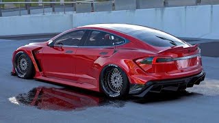 Tesla Model S Widebody Kit [upl. by Atinuhs]