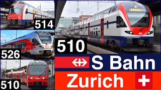 S Bahn in Zurich Departure Arrival Pass [upl. by Yemorej148]