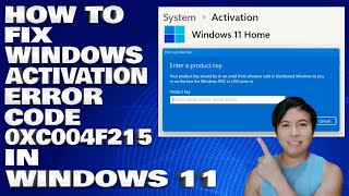 How To Fix Windows Activation with Error Code 0xC004F215 in Windows 1011 [upl. by Gerry]