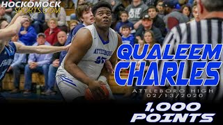 Attleboros Qualeem Charles Scores 1000th Career Point [upl. by Yadnil]