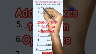 Add Prefixes to Form Opposites  Prefix and Suffix shortsgrammarprefixes vocabulary [upl. by Nahttam951]