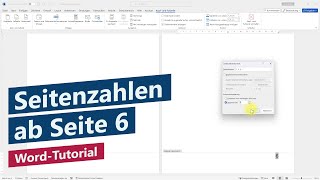 Word Seitenzahlen ab Seite 6 beginnend mit 1 – Formatierung für wissenschaftliche Arbeiten [upl. by Nohsar137]