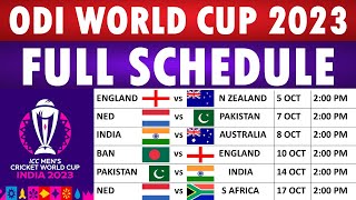 World Cup 2023 Schedule ODI World Cup 2023 Schedule full fixtures list match timings amp venues [upl. by Stiles]