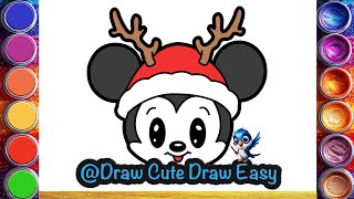 Mickey Mouse Reindeer ❤️🧡💜 Drawing for Kids Easy Step by step Mickey Mouse Drawing 🦌🌈✨ [upl. by Ares]