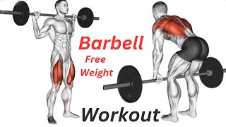 Barbell Free Weight Workout At Home Full Body workout [upl. by Eicnahc224]