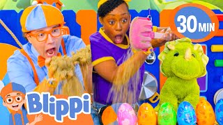 Blippi and Meekah Dig In Kinetic Sand For Dino Egg 🦖 Learning Animals  Educational Videos for Kids [upl. by Mingche]