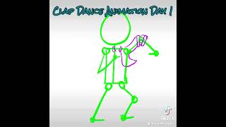 Clap Dance Animation Pt 1 Day 201 animation dance dancing lineart production [upl. by Anelra]