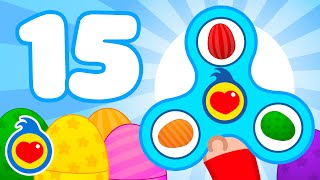 15 Huevos de Pascua Sorpresa de Colores Fidget Spinner ♫ Canciones Infantiles ♫ Plim Plim [upl. by Anyek]