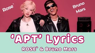 ROSÉ amp Bruno Mars APT Color Coded Lyrics [upl. by Zebada805]