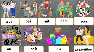 Alle Dativ Präpositionen A1 amp A2 mit Beispielen All German Dative Prepositions amp example sentences [upl. by Stranger]