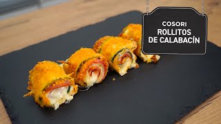 Receta  Rollitos de calabacín rellenos de jamón york y queso ¡Deliciosos [upl. by Lertsek]