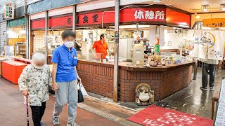 【尼崎】【後編】超絶ディープな商店街にある人情食堂の鉄板焼きそばと精鋭おかず達が魅力的すぎた【市場食堂密着】丨 Japanese Street Food [upl. by Elauqsap]