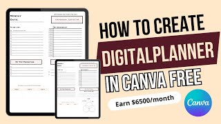 How to create a DIGITAL PLANNER to sell on ETSY  Canva Tutorial Side hustle for women [upl. by Quin136]