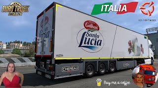 Euro Truck Simulator 2 153 Trailer Chereau Galbani Delivery to Genova Liguria  DLCs amp Mods [upl. by Photima466]