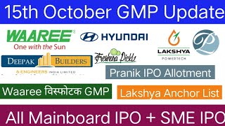 Waaree Energies IPO  Deepak Builders IPO  Lakshya Powertech IPO  All IPO GMP Today [upl. by Eenaffit657]