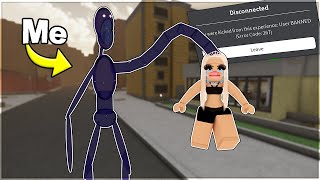 BANNING HACKERS As Tall SLIME In Roblox Da Hood [upl. by Nohtan]